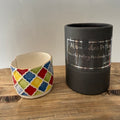Porcelain tea-light holder, Alhambra, multi-coloured with gold detail